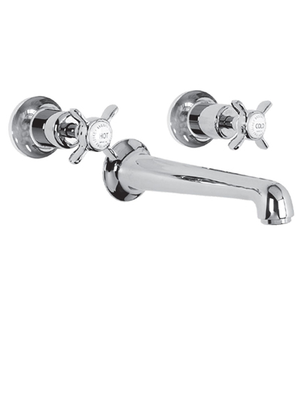 Lefroy Brooks Classic wall mounted three hole basin mixer   LB1212