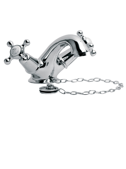 Lefroy Brooks Connaught monobloc basin mixer tap with plug and chain waste  CHS1189