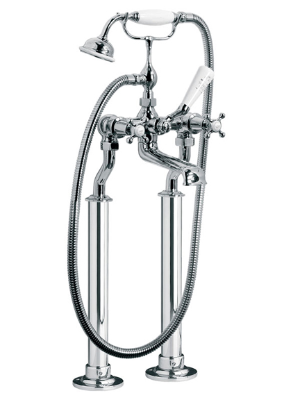 Lefroy Brooks Connaught bath shower mixer with standpipe sleeves and adjustable baseplates for rim mounting  CH1145