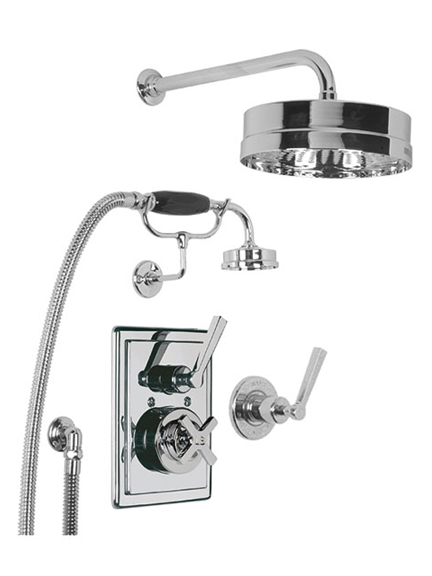 Lefroy Brooks Mackintosh concealed thermostatic shower valve with eight inch rose and arm, shower handset and kit  MK8716