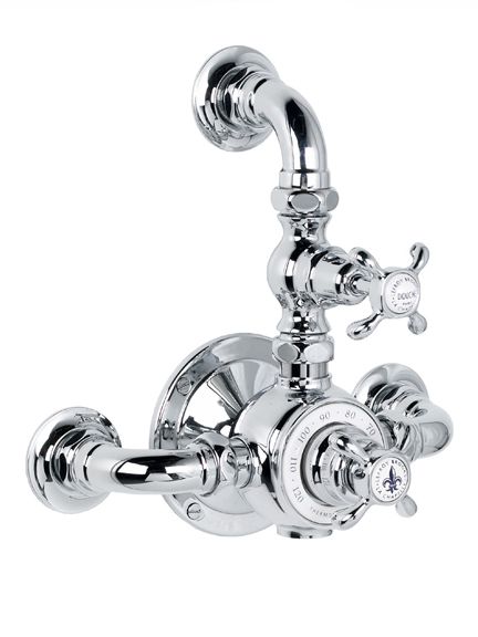 Exposed dual control Godolphin thermostatic mixing valve