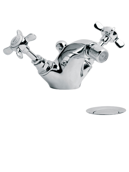 Lefroy Brooks Classic monobloc bidet mixer with pop-up waste LB1195