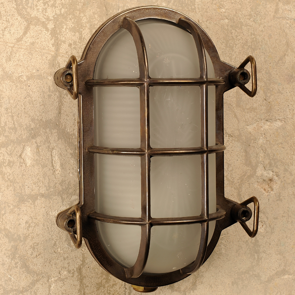 Light - Bulkhead - Oval - Bronzed Brass