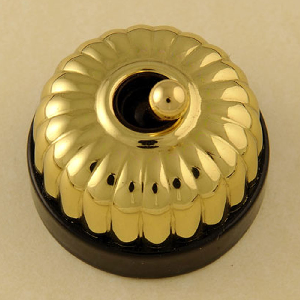 Ribbed Black and Polished Brass Dolly Switch