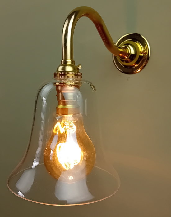 Single Clear Bell Wall Light