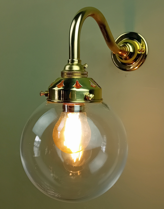 Single Clear Globe Wall Light