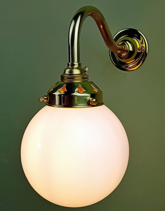 Single Opal Globe Wall Light