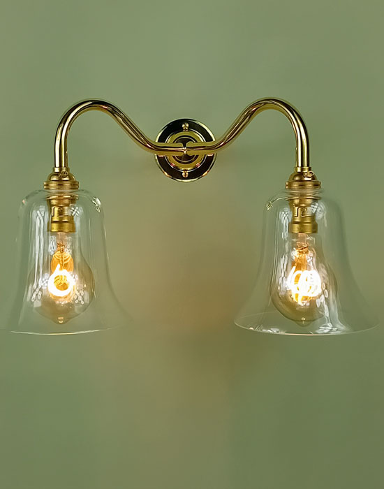 Double Clear Bell Wall Light