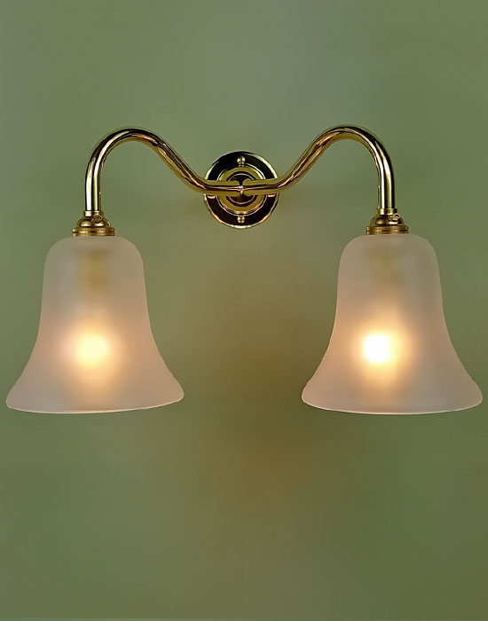 Double Frosted Bell Wall Light