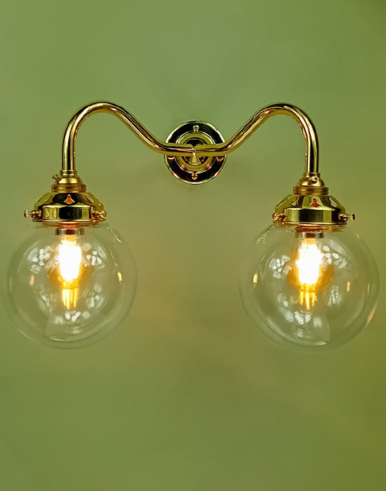 Double Clear Globe Wall Light