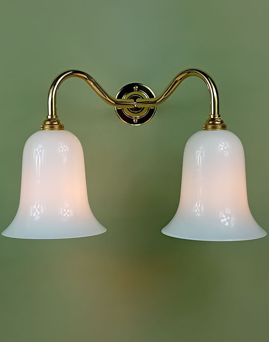 Double Opal Bell Wall Light