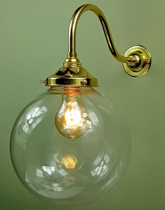 Larger Clear Globe Wall Light