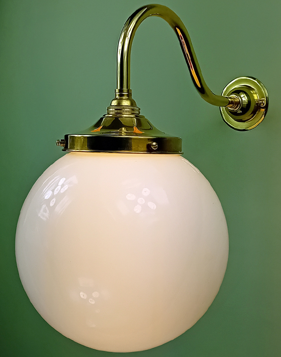 Larger Opal Globe Wall Light