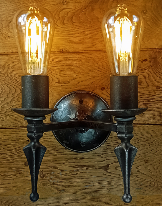 Double Iron Forge Wall Light